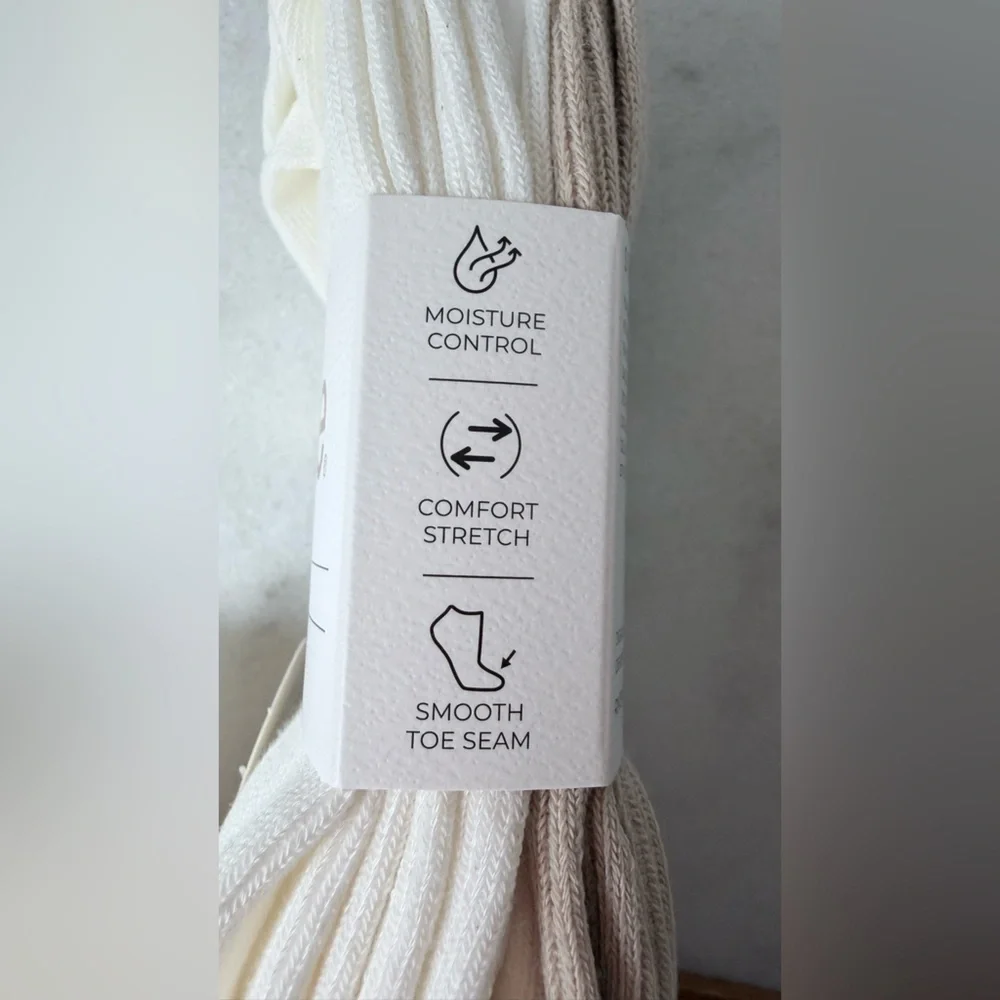 Kensie White & Tan Quarter Sock 5-Pack